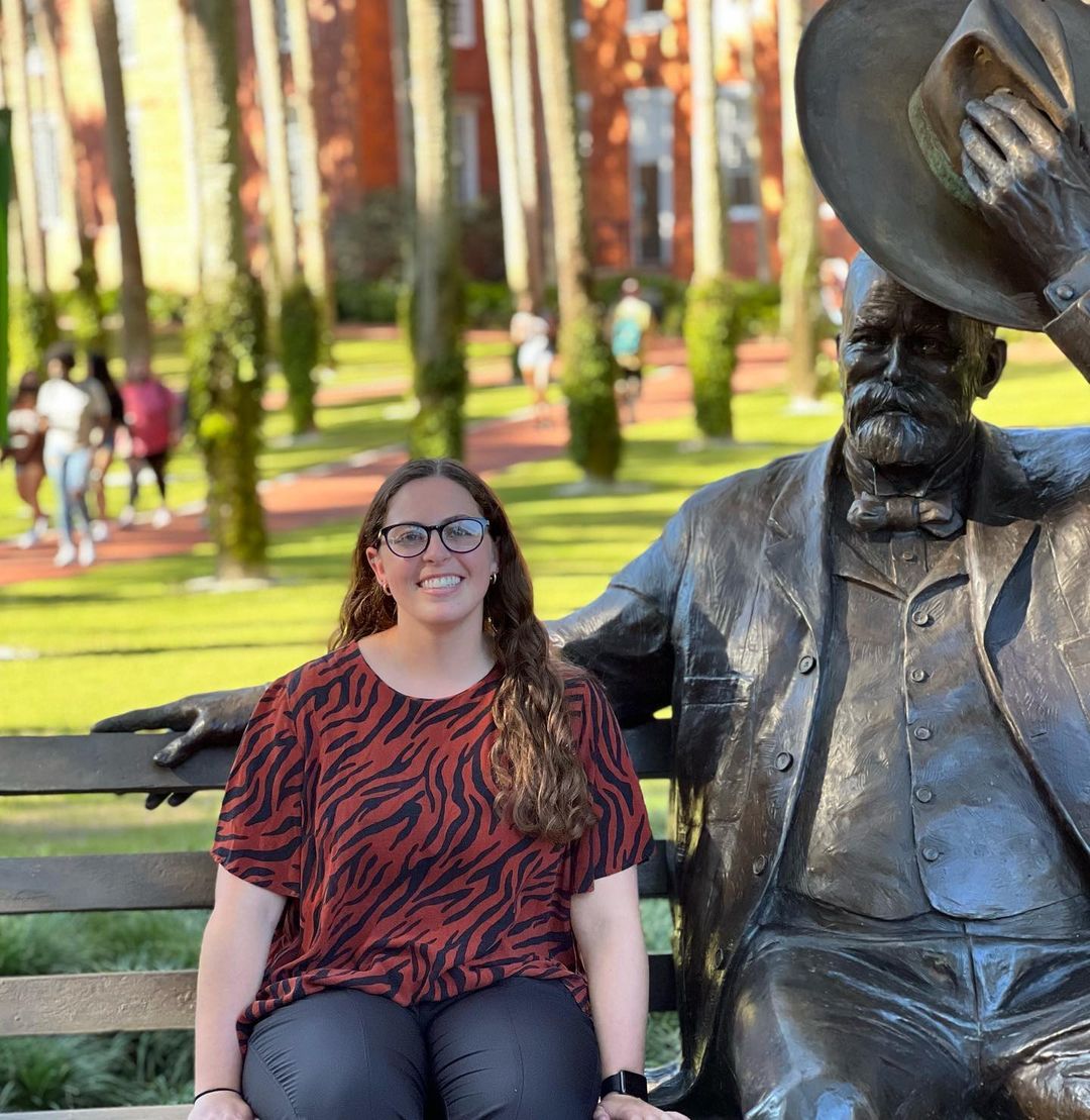 portrait with John B. Stetson statue