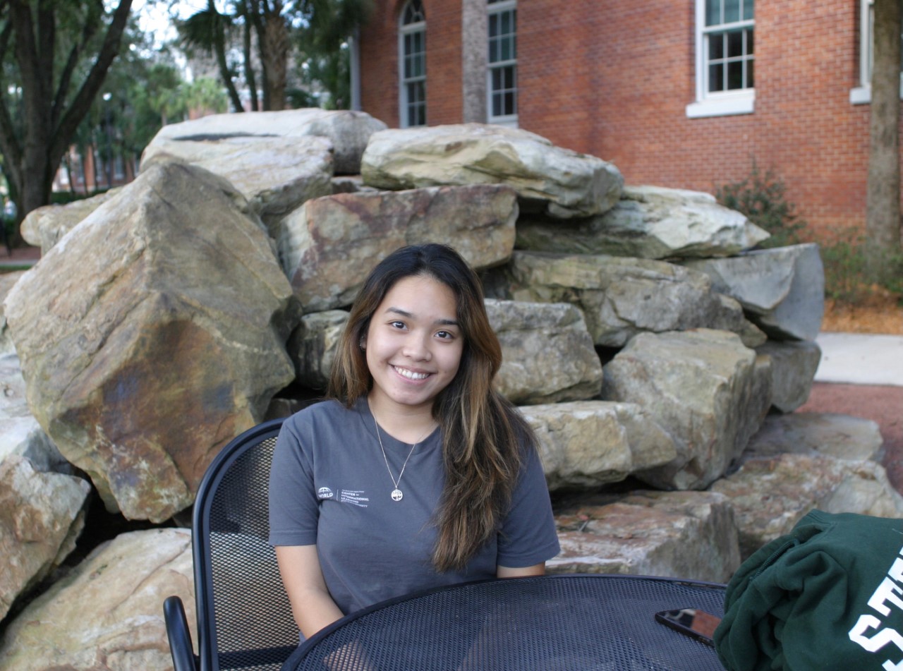 Photo beside the Stetson rocks outside the CUB