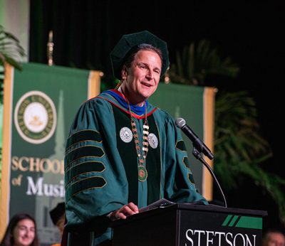 Christopher Roellke speaks at his Inauguration