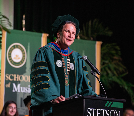 Christopher Roellke speaks at his Inauguration