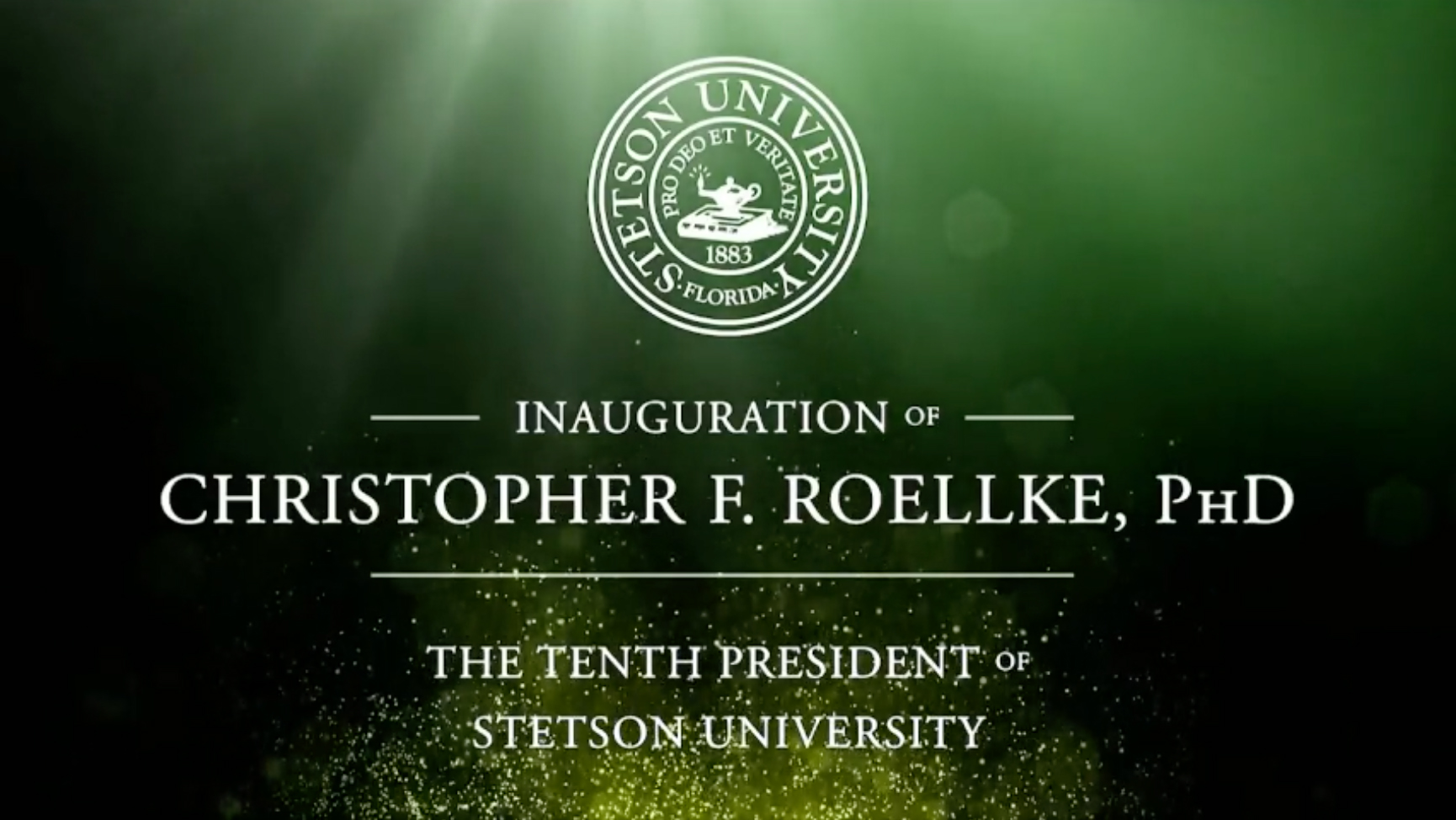 screenshot of Inauguration Welcome slide