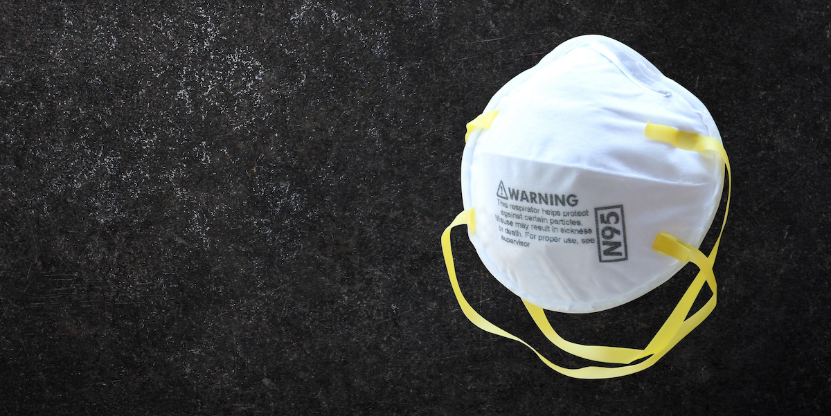 Photo of an N95 respirator.