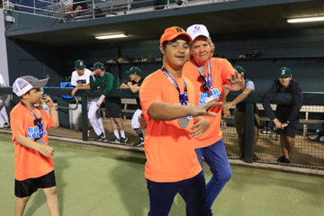 Photo of special riders at Baseball game