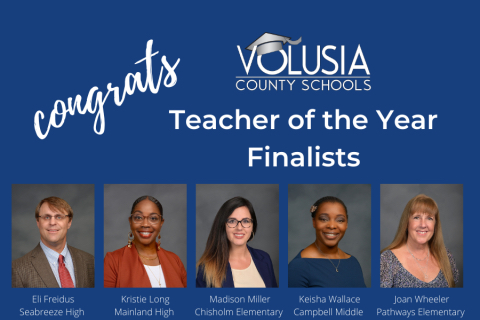 Five finalists for Volusia Teacher of the Year 2022-23