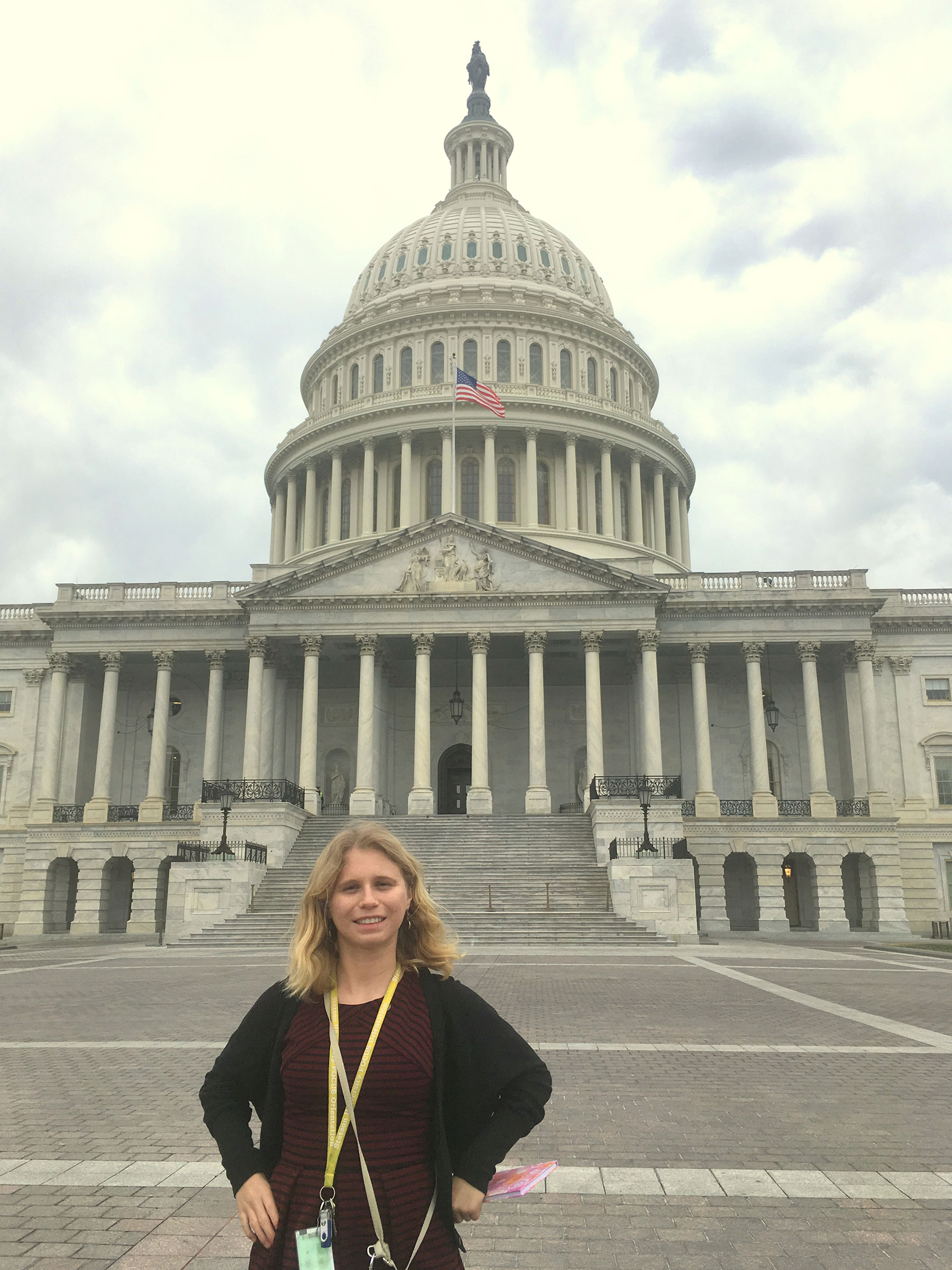 Skye Cronje in front of nation's Capitol