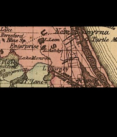 Screenshot of archival map of Volusia County used in the racial terror website