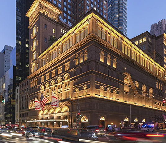 Exterior of Carnegie Hall in New York City