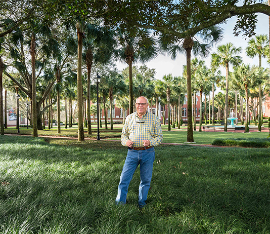 Dave Rigsby stands in Palm Court