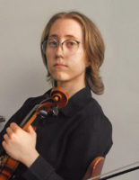 portrait holding a violin