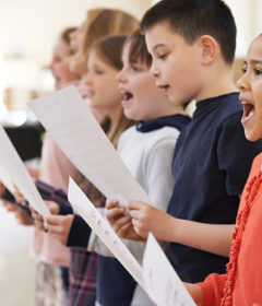Children singing in a choir