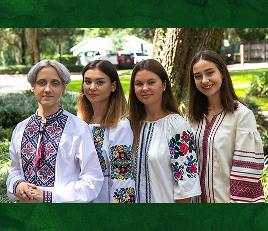 photo of four Ukrainian students.