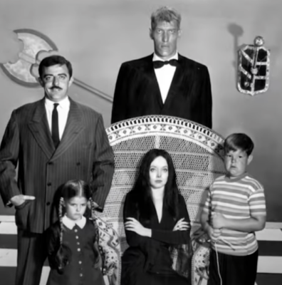 publicity still for the 1960s TV show, The Addams Family