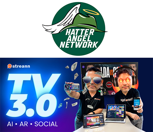 Montage of logo for Hatter Angel Network and graphic for Streann Media