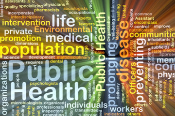 Graphic element with Public Health and associated words filling the screen.