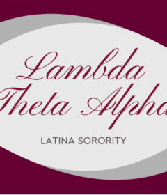 Graphic that says, Lambda Theta Alpha, Latina sorority