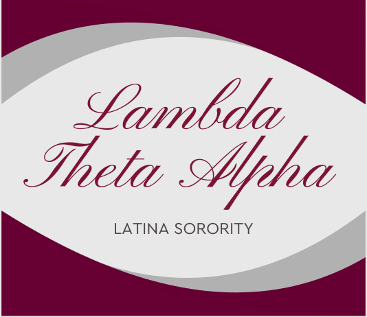 Graphic that says, Lambda Theta Alpha, Latina sorority