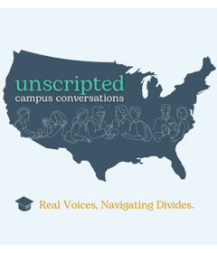 Graphic for Unscripted Campus Conversations project