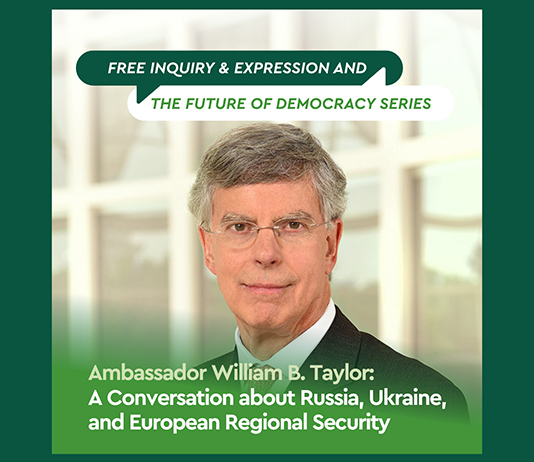 Photo and text about speaker series