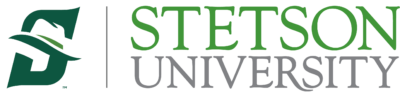 Green and white logo for Stetson University