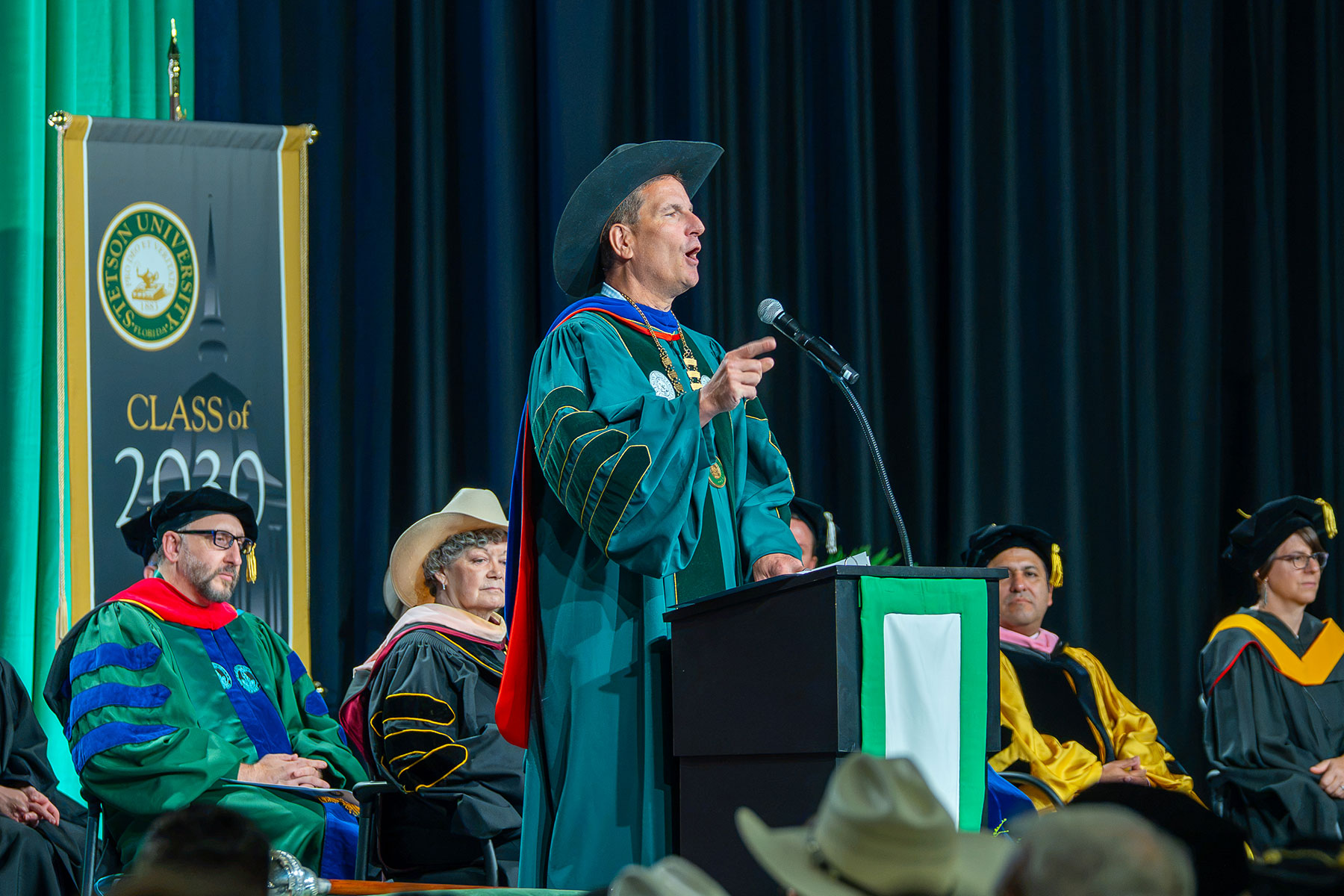 President Christopher Roellke speaking at Stetson's Convocation 2026