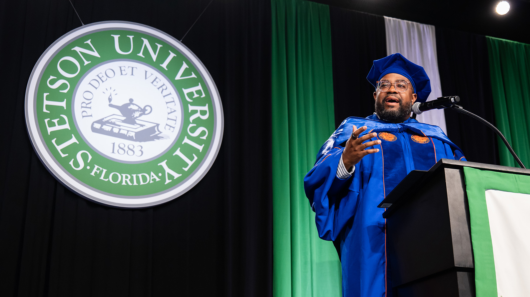 Prof. Randall Croom gives his McEniry address at Stetson's Convocation 2026