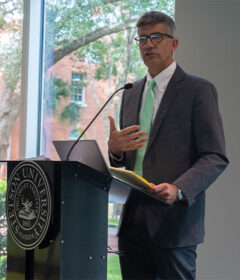 Professor Louis Virelli delivering his keynote speech for Constitution Day