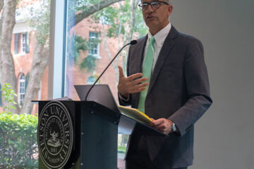 Professor Louis Virelli delivering his keynote speech for Constitution Day
