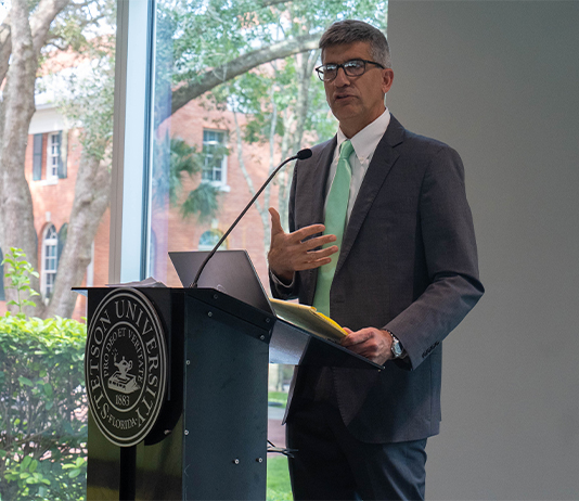 Professor Louis Virelli delivering his keynote speech for Constitution Day