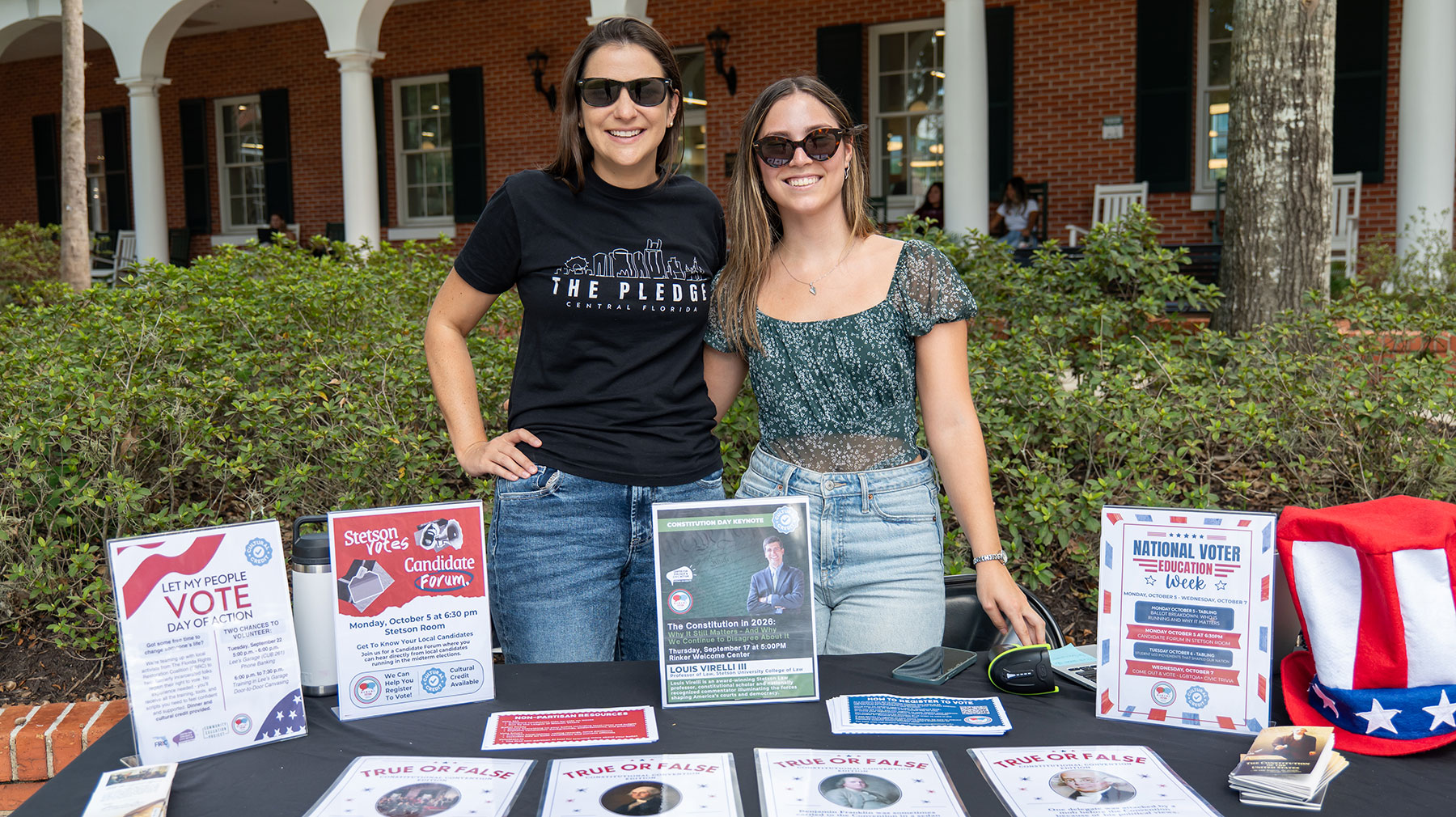 Stetson Votes Week tabling encouraging voter registration