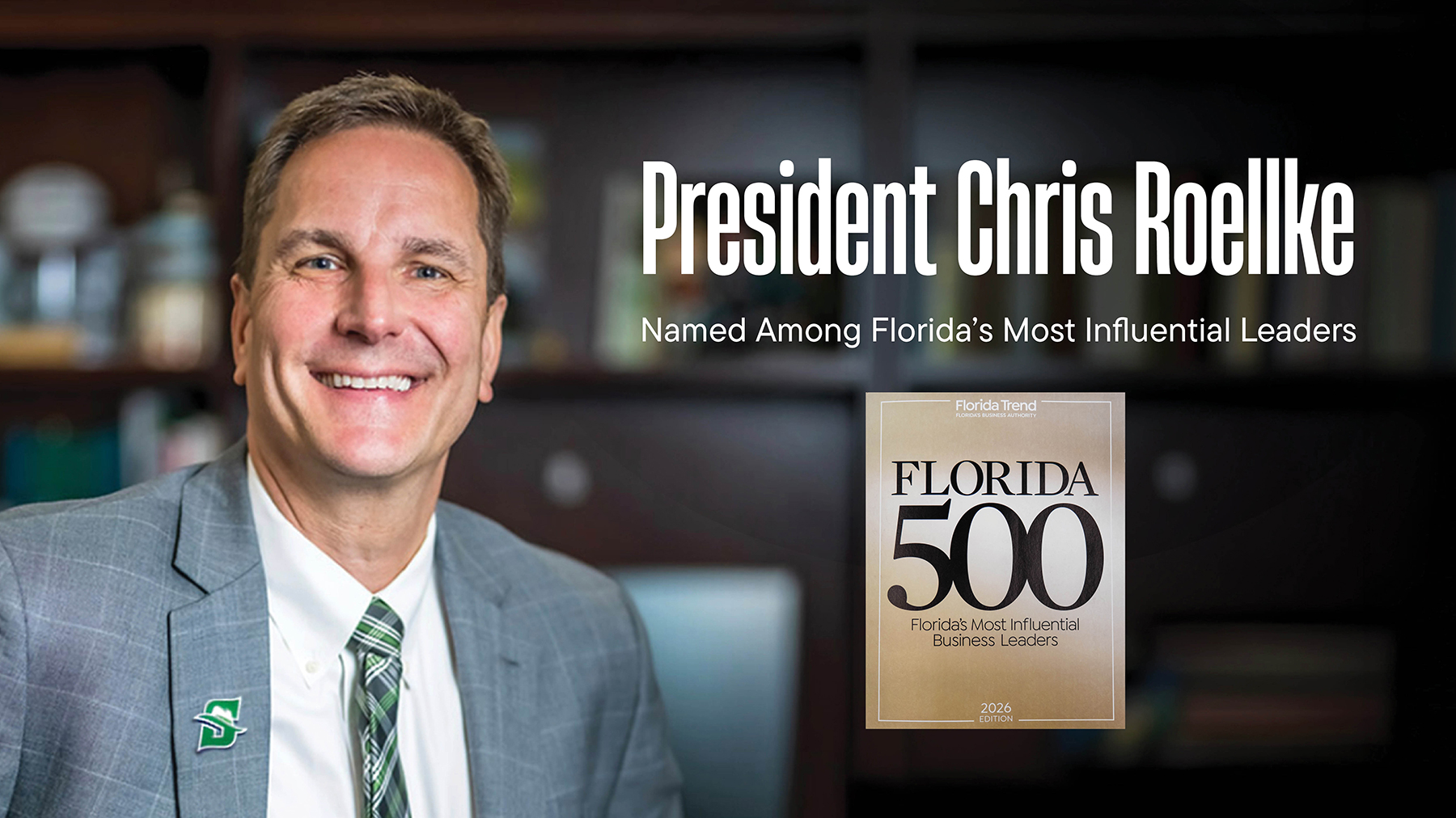 Portrait with small photo of Florida 500 magazine cover