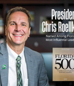 Portrait with small photo of Florida 500 magazine cover