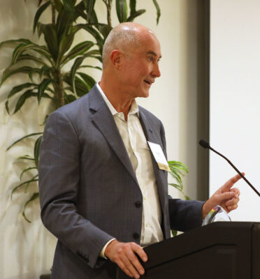 alumni award winner at ceremony