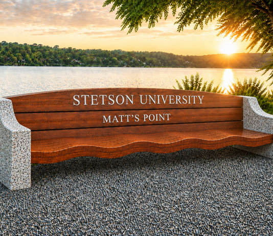 Memorial bench at Matt's Point